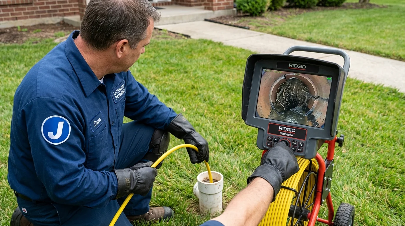 Sewer camera inspection being performed by Johns Plumbing LLC in Maxton